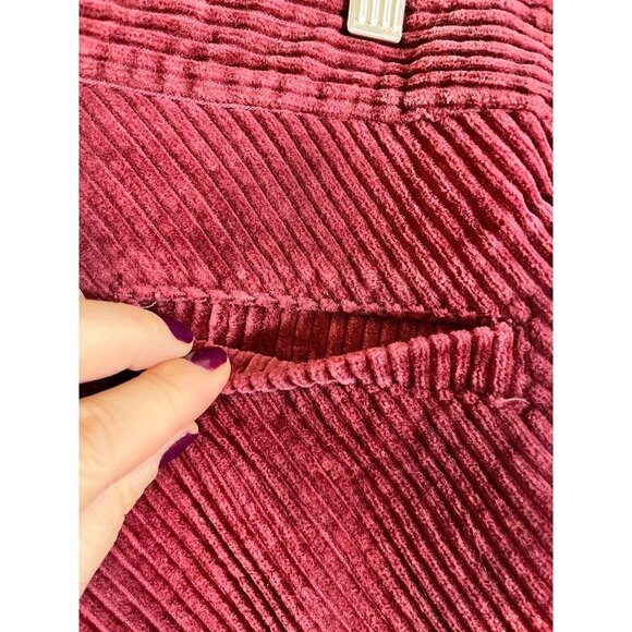Talbots Corduroy Skirt 14P Mini Burgundy Academia Preppy Classic Chic Retro 80s - Picture 4 of 9